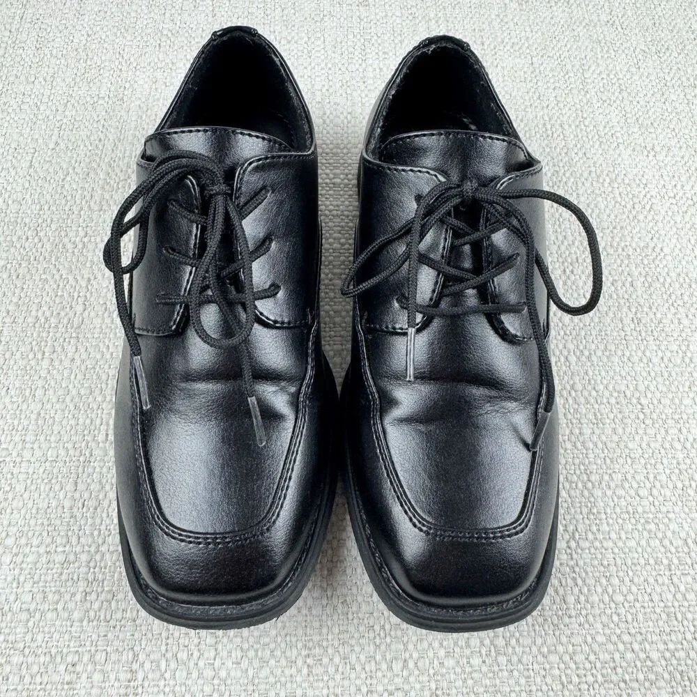 Sonoma Alexander Dress Shoes Boys Size 1 Black Lace Up Formal Oxford Comfort